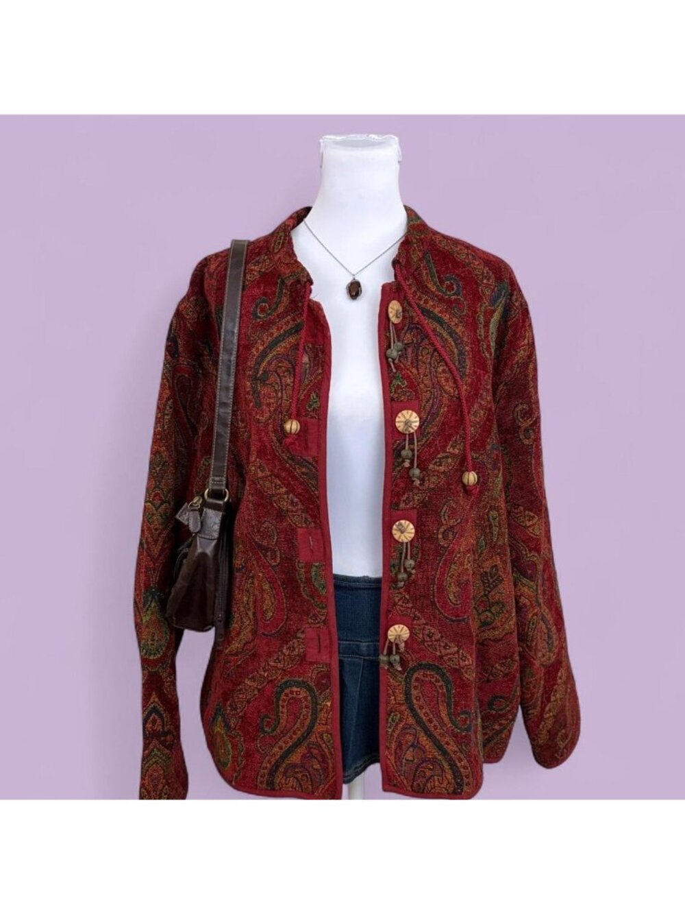 90s paisley boho tapestry jacket